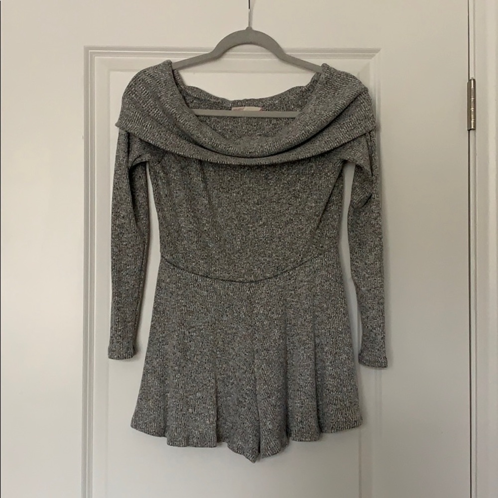 Knit off the shoulder romper